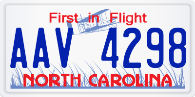 NC license plate AAV4298