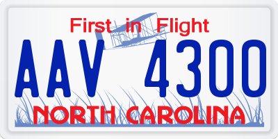NC license plate AAV4300