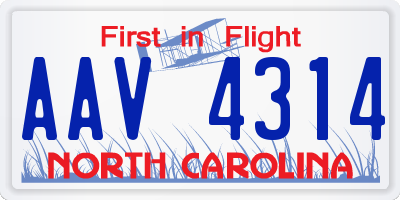 NC license plate AAV4314