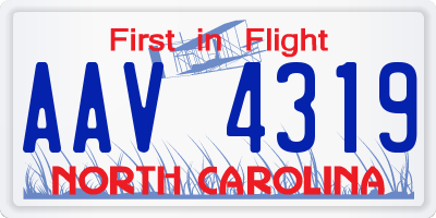 NC license plate AAV4319