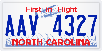 NC license plate AAV4327