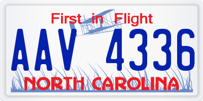 NC license plate AAV4336