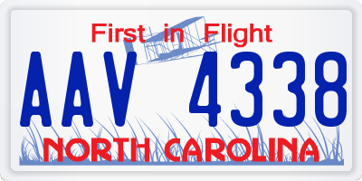 NC license plate AAV4338