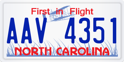 NC license plate AAV4351