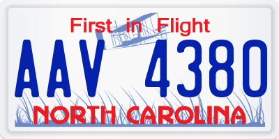 NC license plate AAV4380
