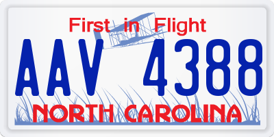 NC license plate AAV4388