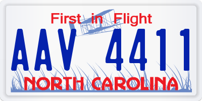 NC license plate AAV4411