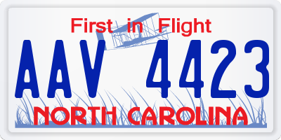 NC license plate AAV4423