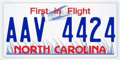 NC license plate AAV4424