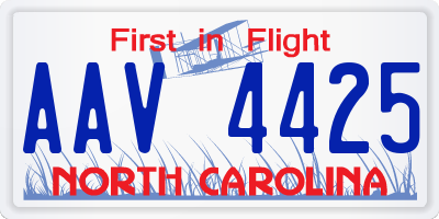 NC license plate AAV4425