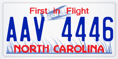NC license plate AAV4446