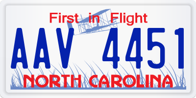 NC license plate AAV4451