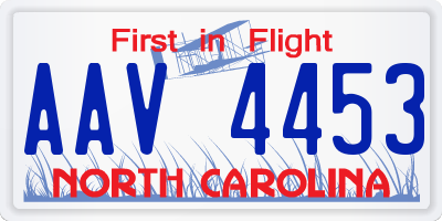 NC license plate AAV4453