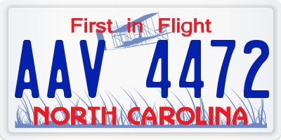 NC license plate AAV4472