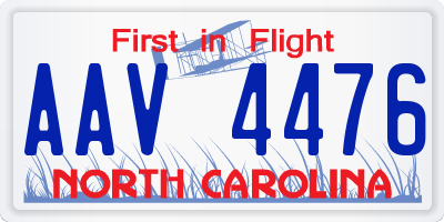 NC license plate AAV4476