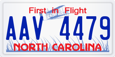 NC license plate AAV4479