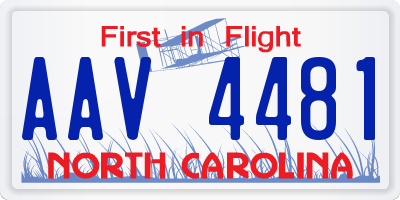 NC license plate AAV4481