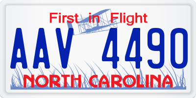 NC license plate AAV4490