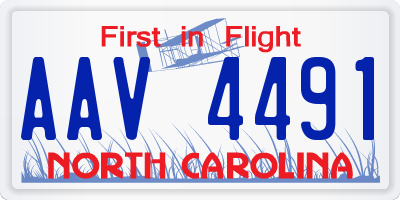 NC license plate AAV4491