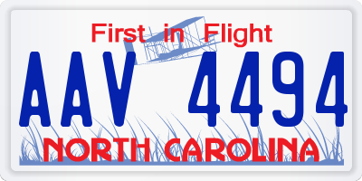 NC license plate AAV4494