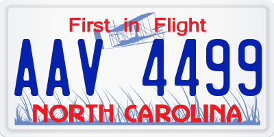 NC license plate AAV4499