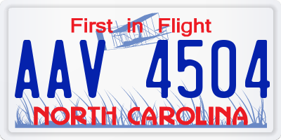 NC license plate AAV4504