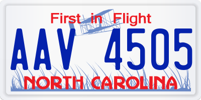NC license plate AAV4505