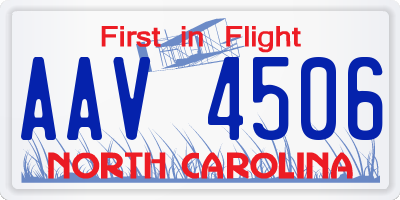 NC license plate AAV4506