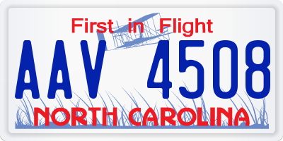 NC license plate AAV4508
