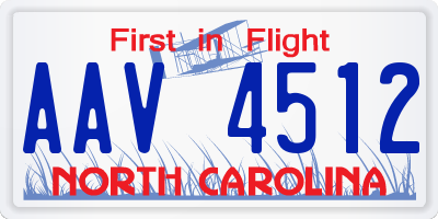 NC license plate AAV4512