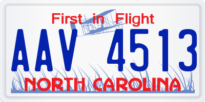 NC license plate AAV4513