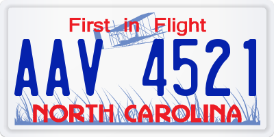 NC license plate AAV4521