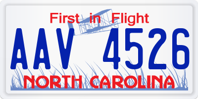 NC license plate AAV4526