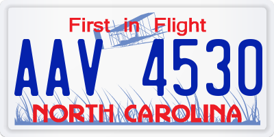 NC license plate AAV4530