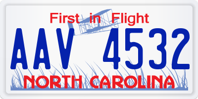 NC license plate AAV4532