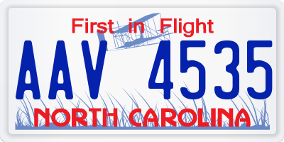 NC license plate AAV4535