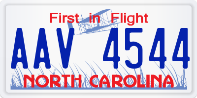 NC license plate AAV4544