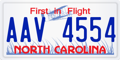 NC license plate AAV4554