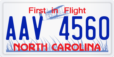 NC license plate AAV4560