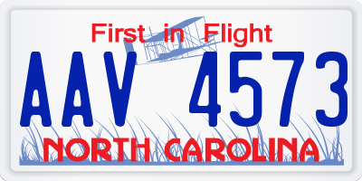 NC license plate AAV4573
