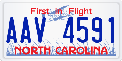 NC license plate AAV4591