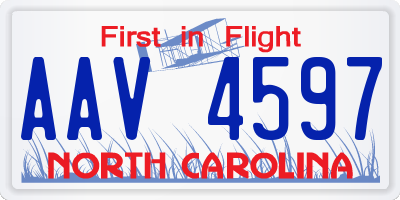 NC license plate AAV4597
