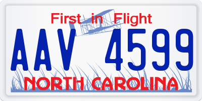 NC license plate AAV4599