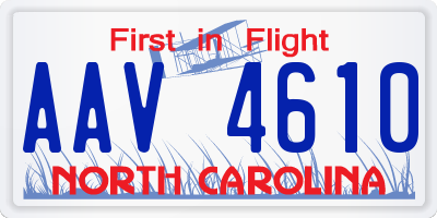 NC license plate AAV4610
