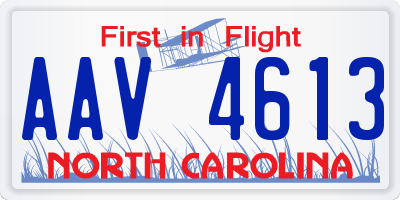 NC license plate AAV4613