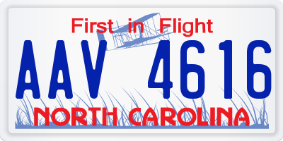 NC license plate AAV4616