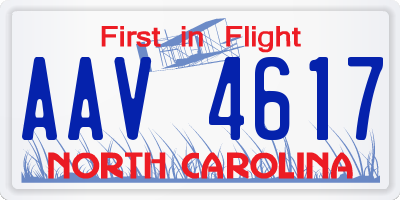 NC license plate AAV4617