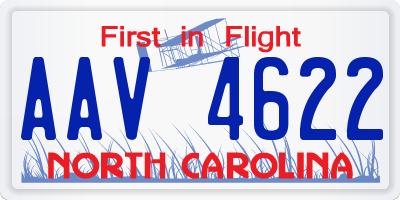 NC license plate AAV4622