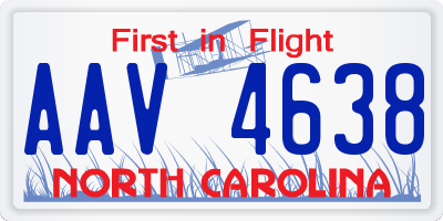 NC license plate AAV4638