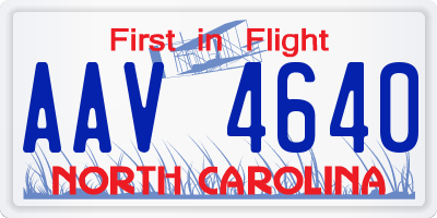 NC license plate AAV4640